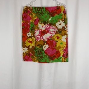 Talbots Cotton floral pencil skirt 8P